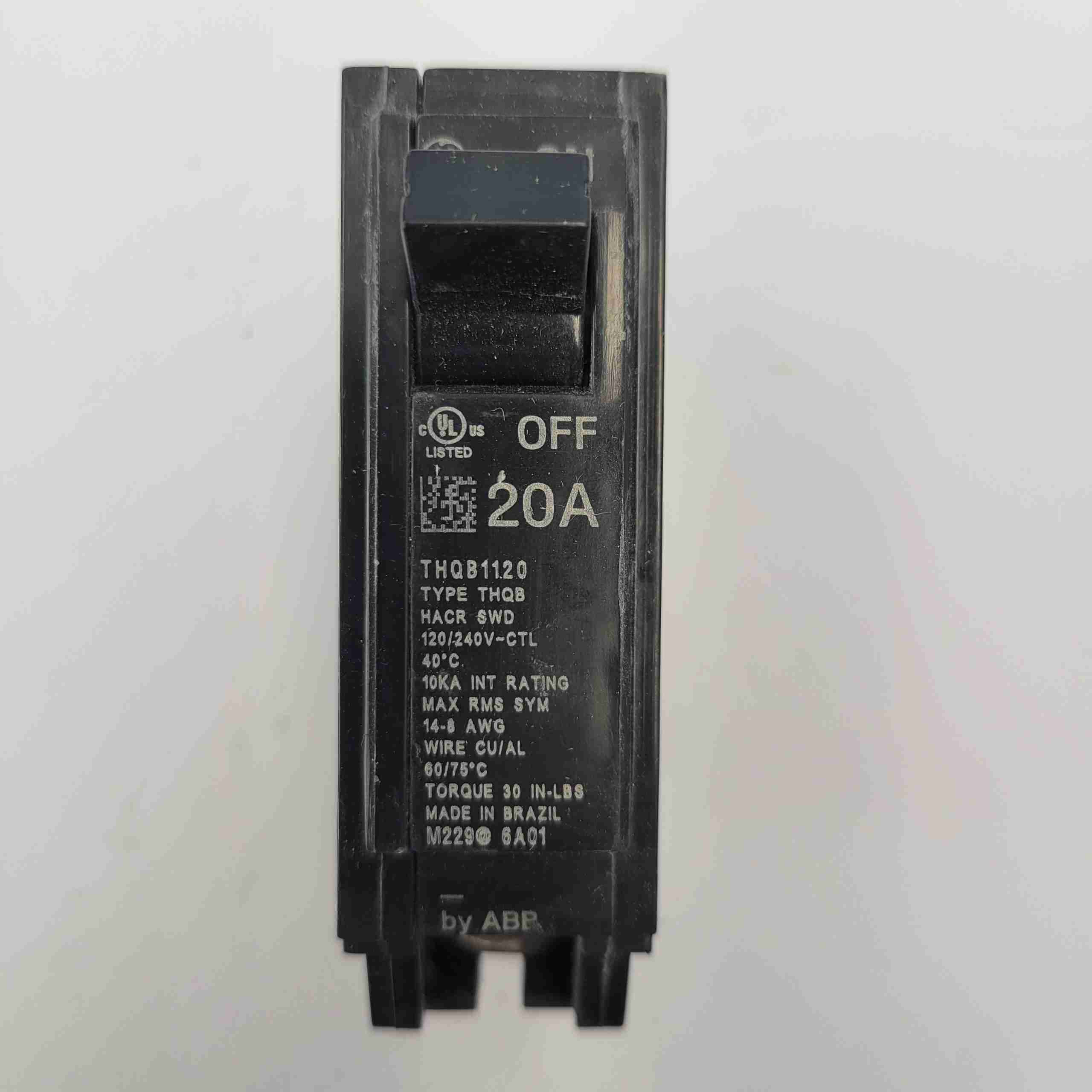 THQB1120 GE 1P 20A 120V BOLT IN 10kA BREAKER Alberta Breaker